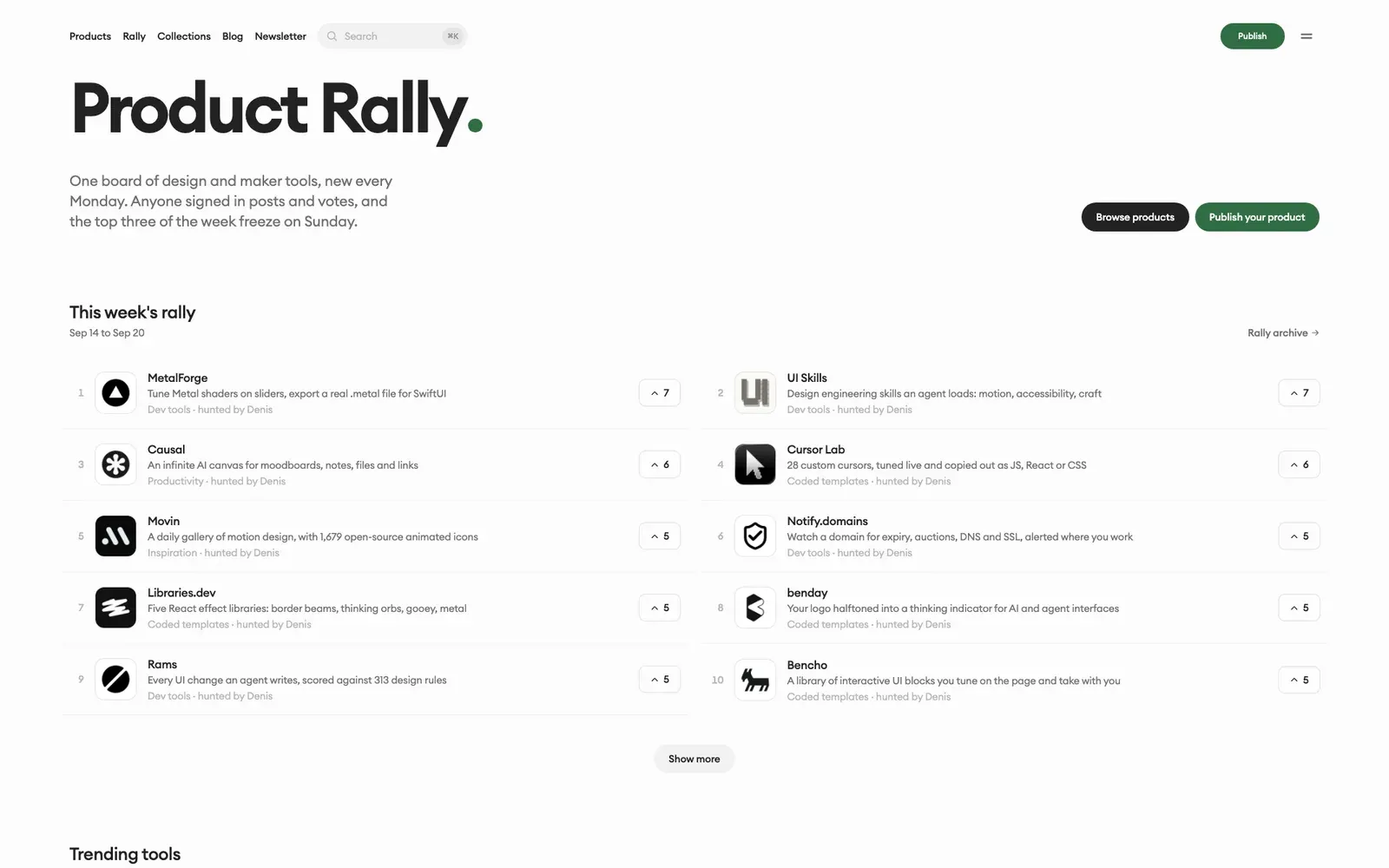 Product Rally website, 2026